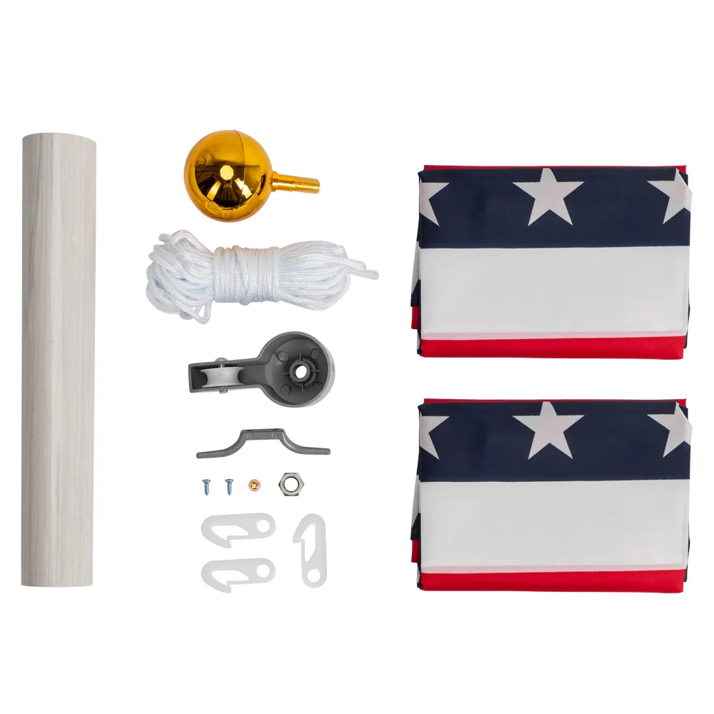 25 ft Outdoor US America Flag Flagpole Kit
