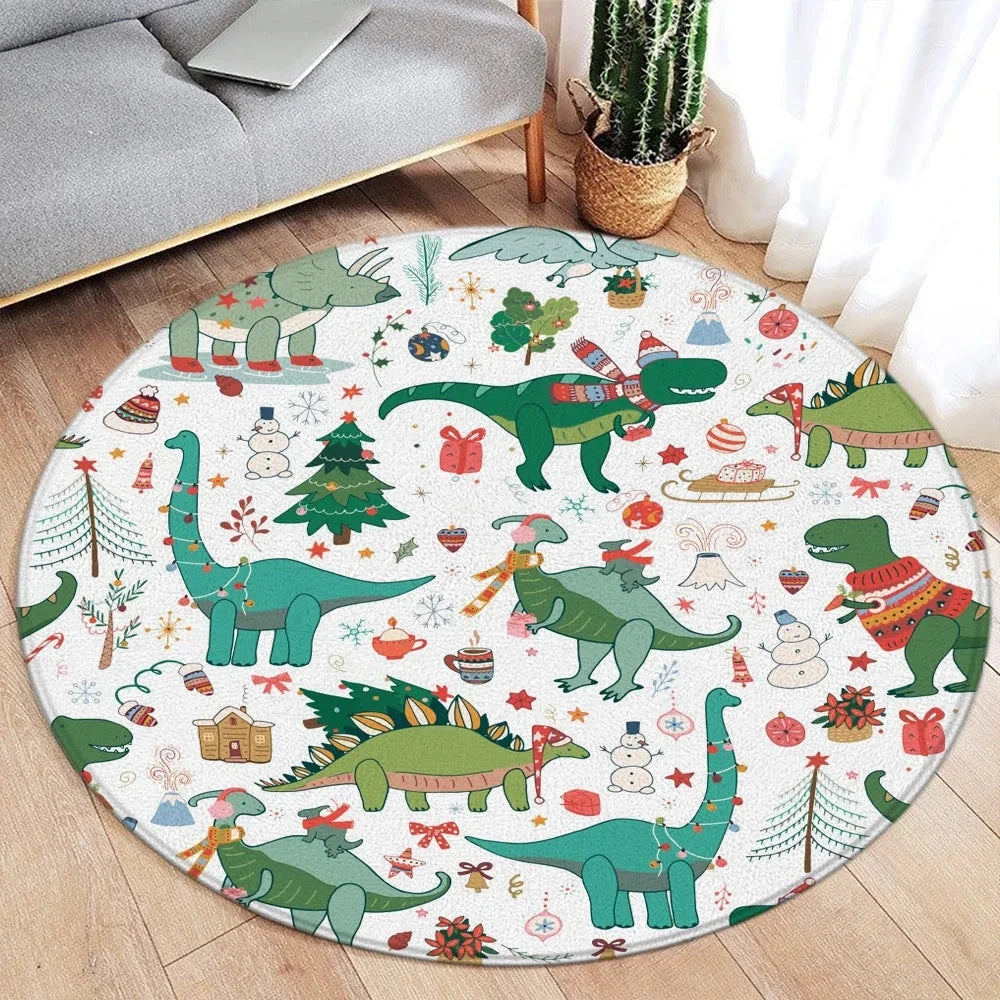 Christmas/Holiday-Winter Theme Round Area Rugs