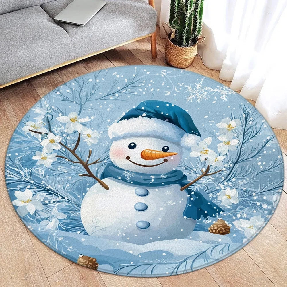 Christmas/Holiday-Winter Theme Round Area Rugs