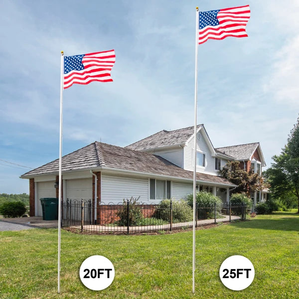 25 ft Outdoor US America Flag Flagpole Kit