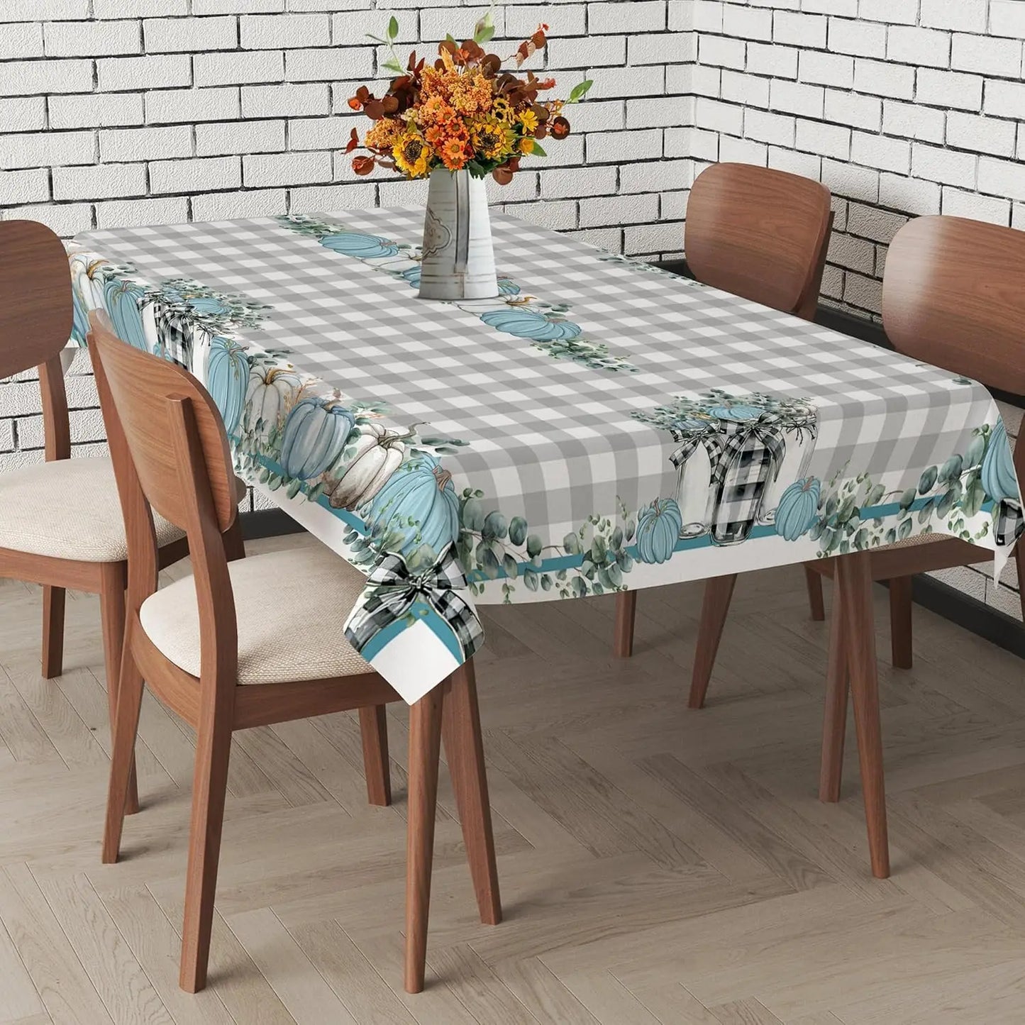 Blue Pumpkins Fall Holiday- Tablecloth