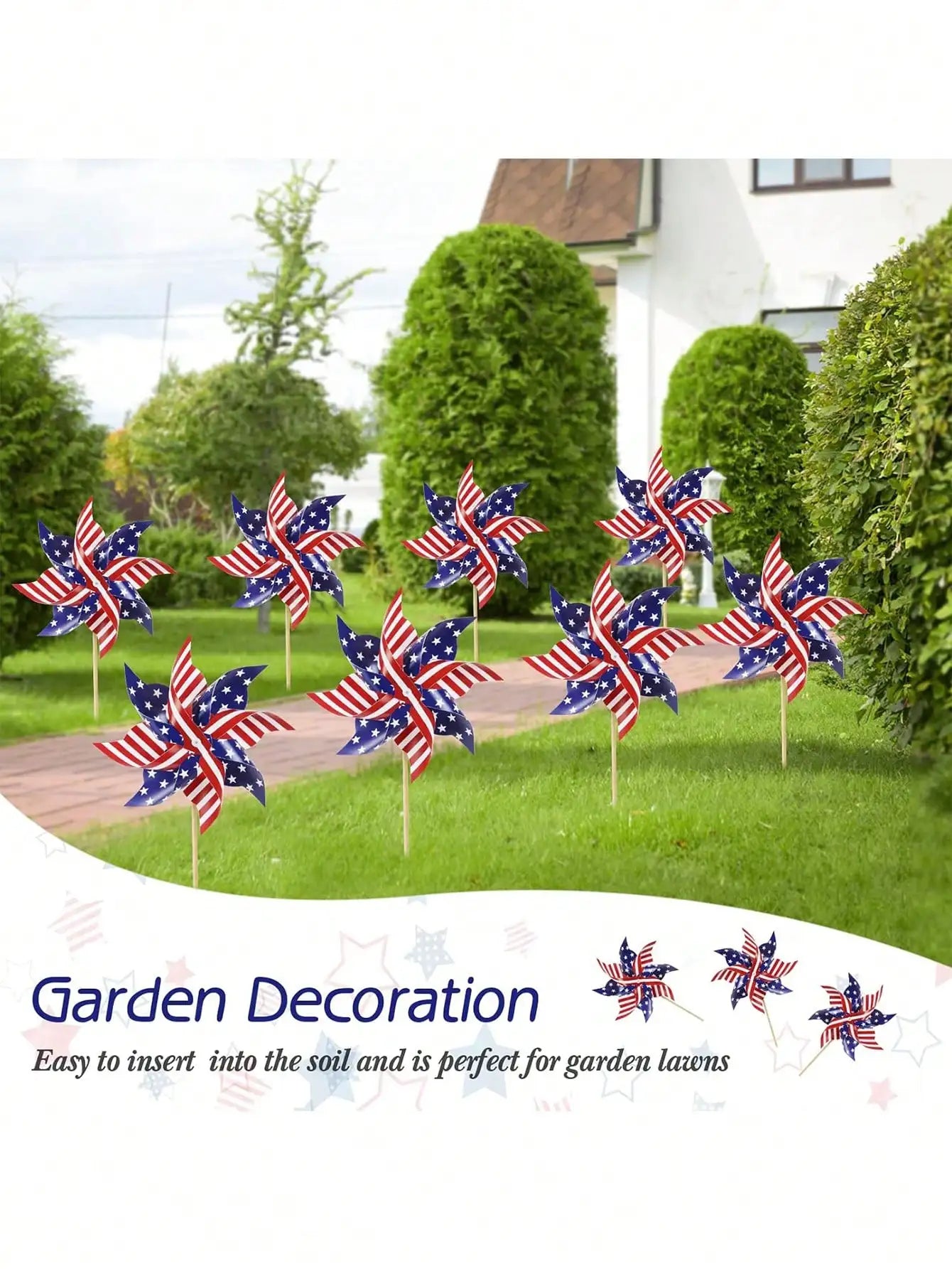 American flag holiday windmills - 12