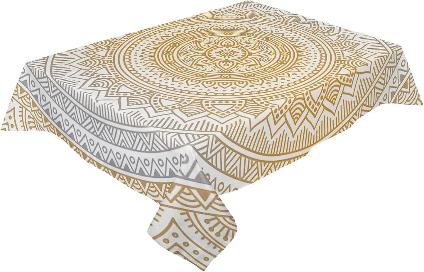 Modern Mandala Flower Rectangle Tablecloth