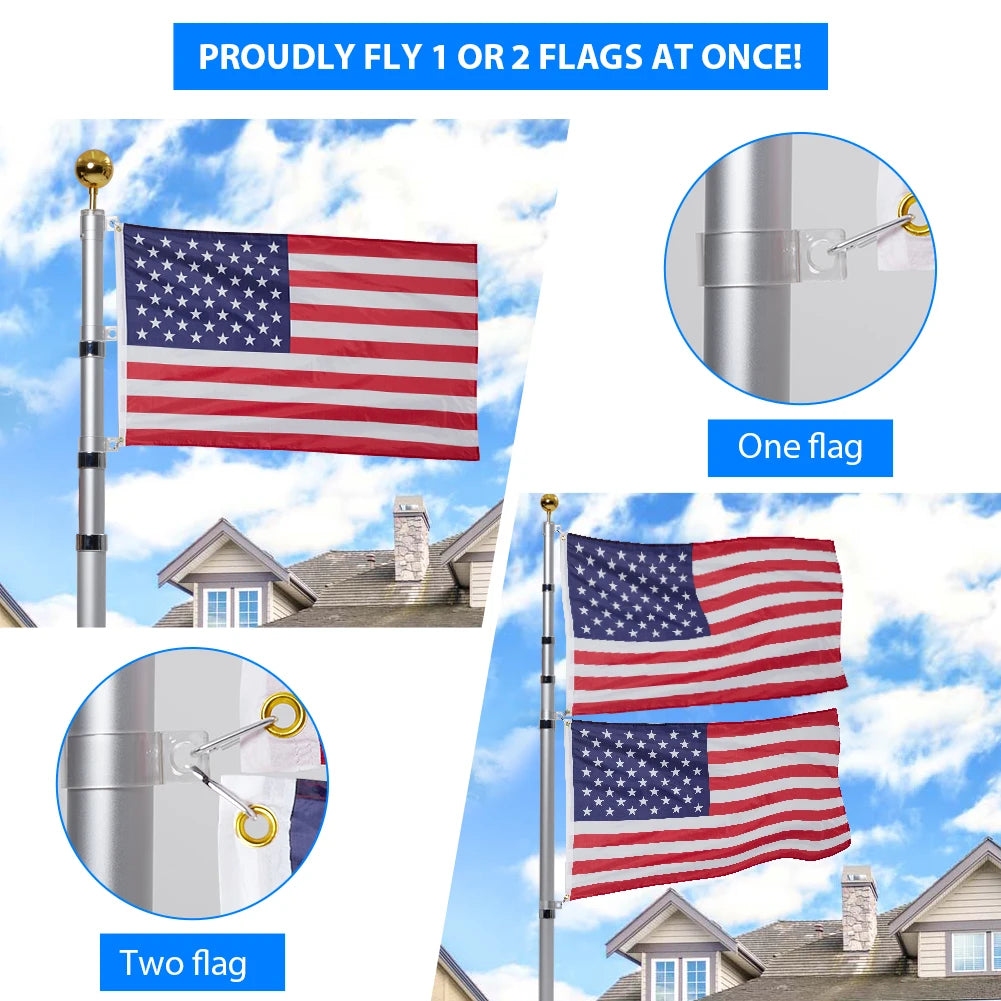 Heavy Duty Flagpole Kit for Yard