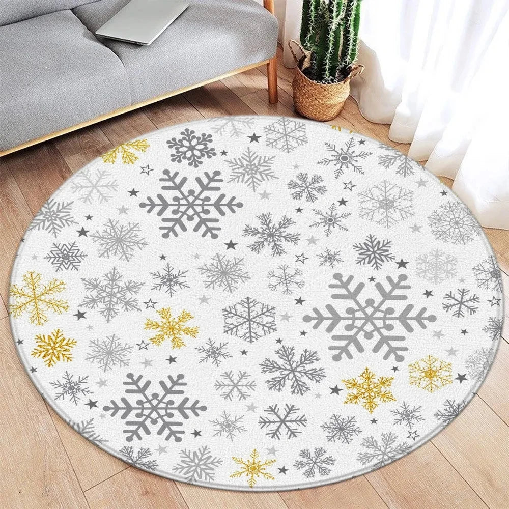 Christmas/Holiday-Winter Theme Round Area Rugs