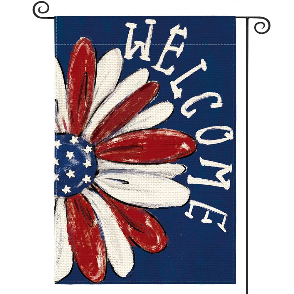 Welcome Patriotic Yard-Decorative Holiday Flag