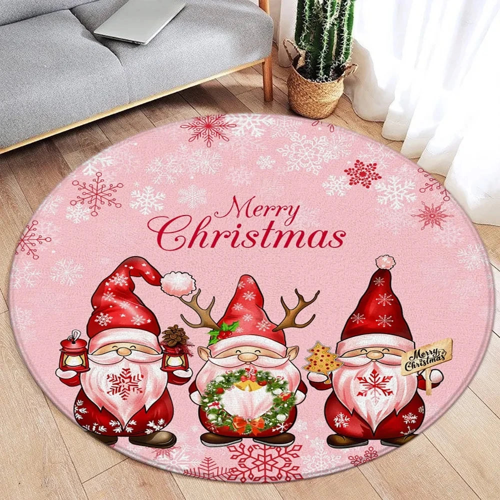 Christmas/Holiday-Winter Theme Round Area Rugs