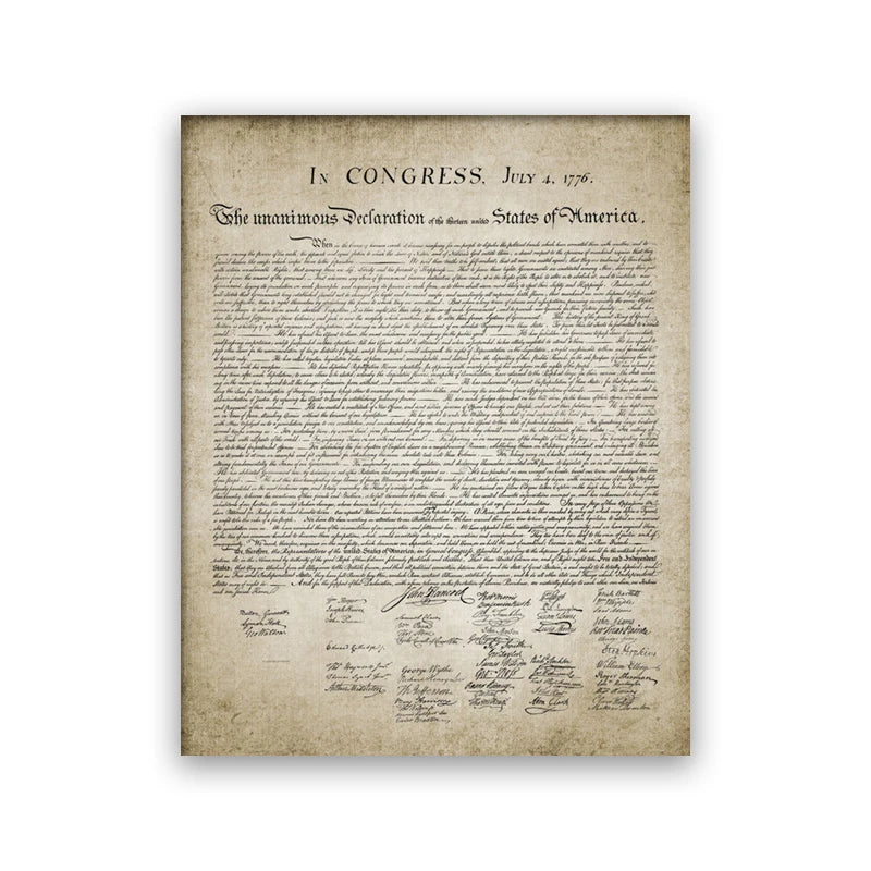 Declaration Of Independence Wall Art Canvas Painting