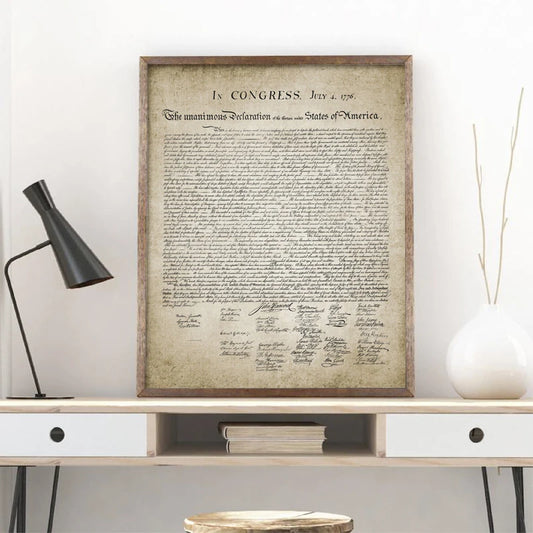 Declaration Of Independence Wall Art Canvas Painting