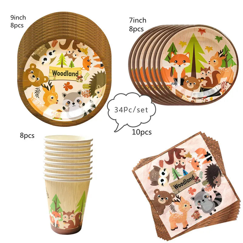 Woodland Animals Party Decor & Supplies