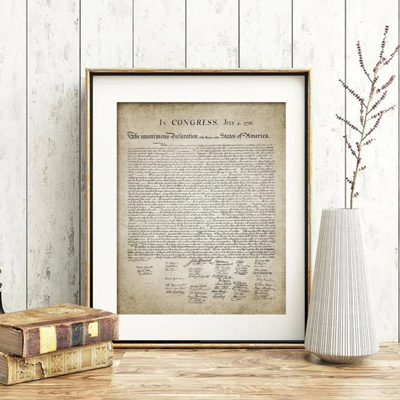 Declaration Of Independence Wall Art Canvas Painting