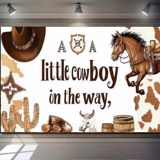Western Cowboy Party Decor Backdrop Decoration- Photo Background
