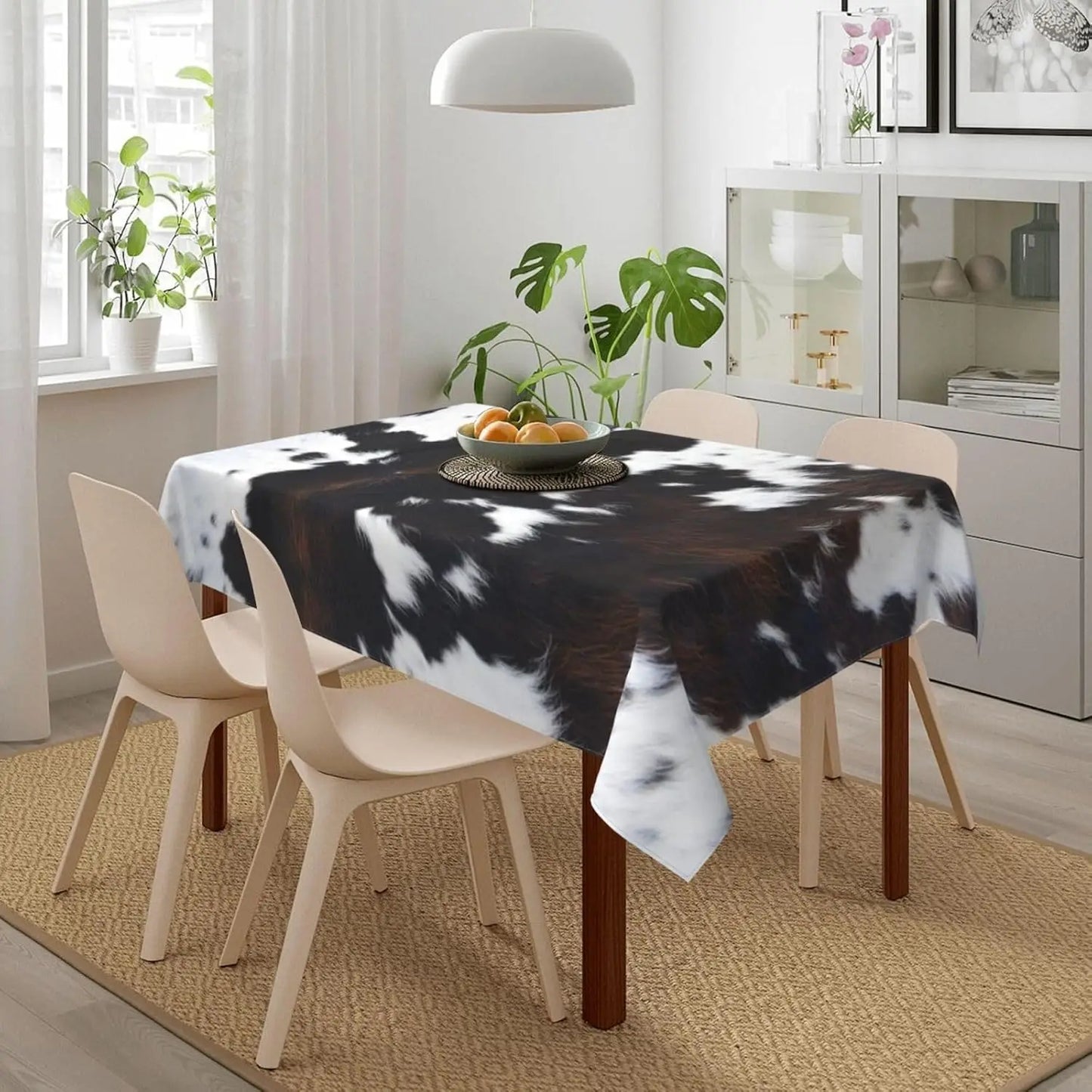 Rustic Cow Printing Rectangle Waterproof Tablecloth