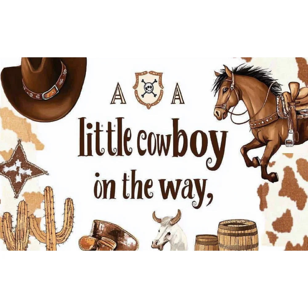 Western Cowboy Party Decor Backdrop Decoration- Photo Background
