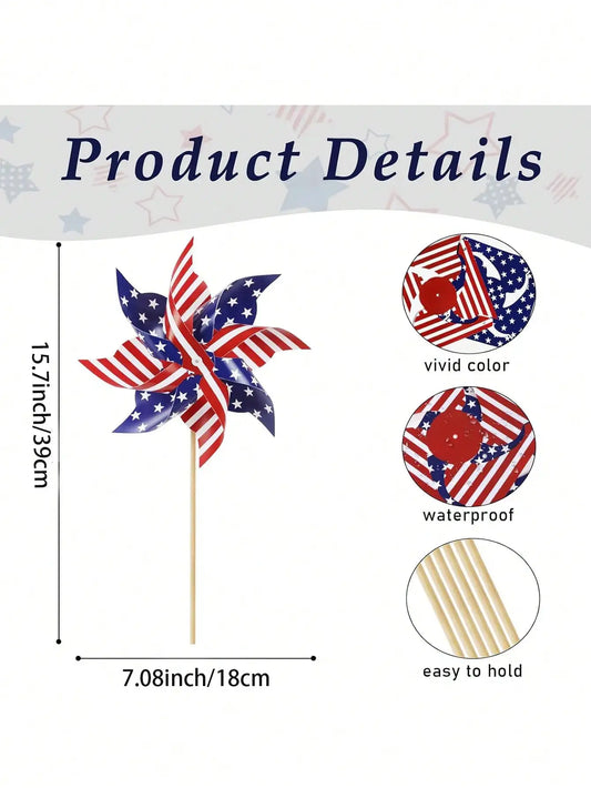 American flag holiday windmills - 12