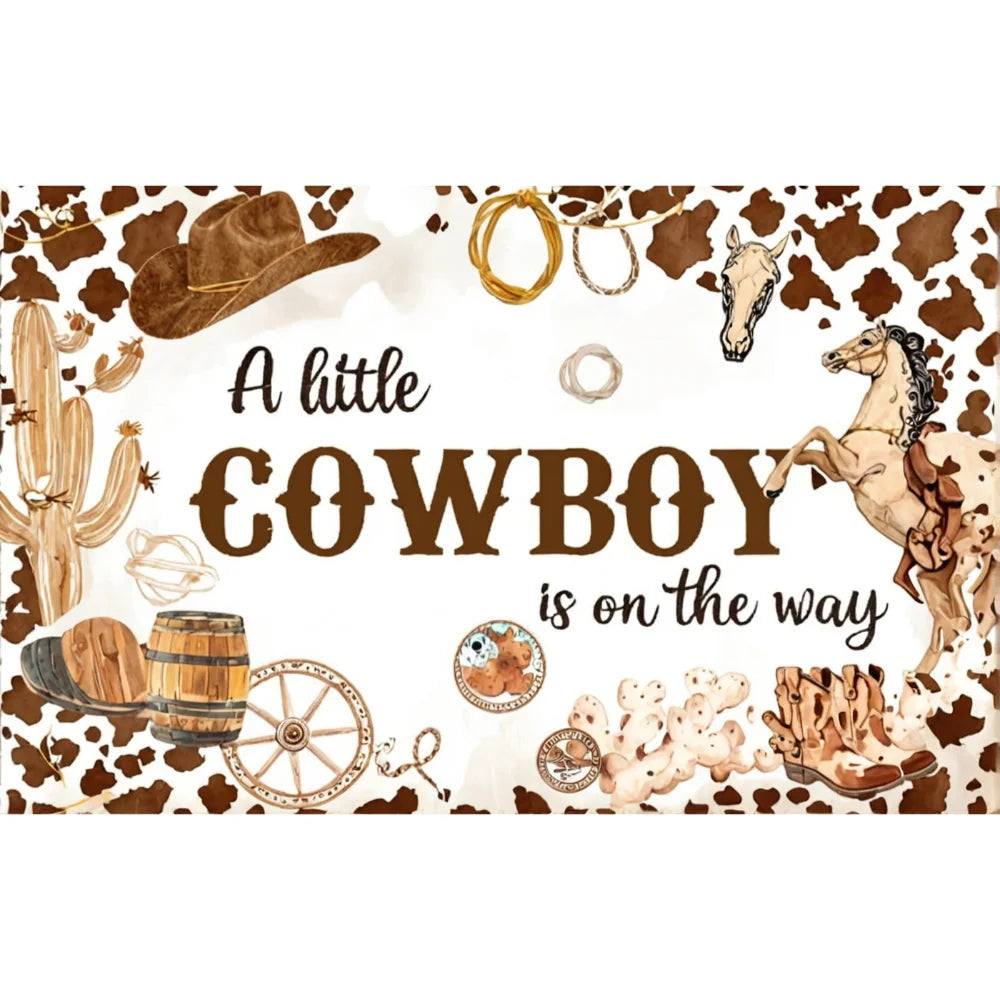 Western Cowboy Party Decor Backdrop Decoration- Photo Background
