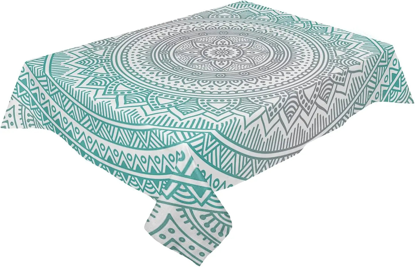 Modern Mandala Flower Rectangle Tablecloth