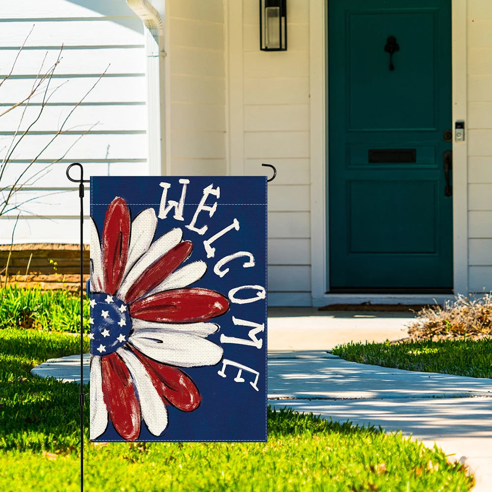 Welcome Patriotic Yard-Decorative Holiday Flag
