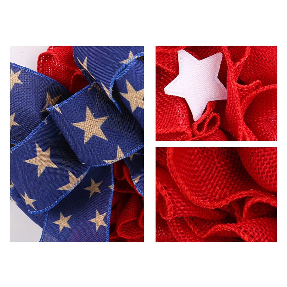 Heart-Shaped Patriotic Holiday Wreath Decor