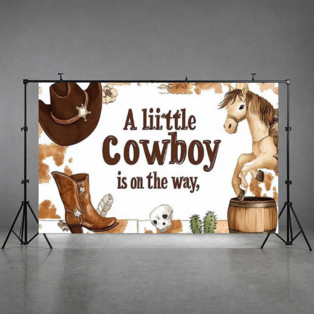 Western Cowboy Party Decor Backdrop Decoration- Photo Background