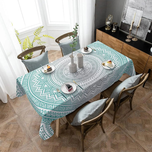 Modern Mandala Flower Rectangle Tablecloth