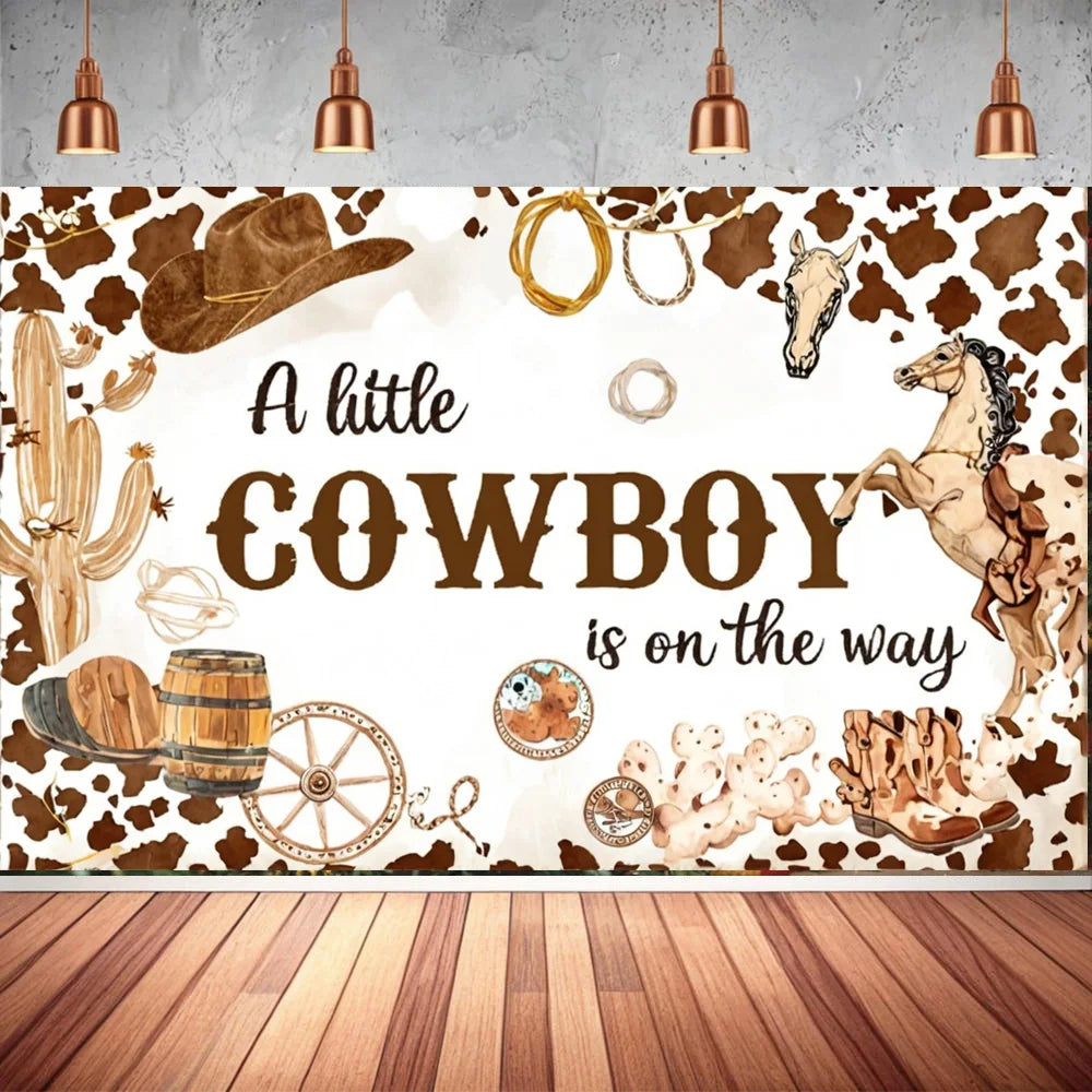 Western Cowboy Party Decor Backdrop Decoration- Photo Background