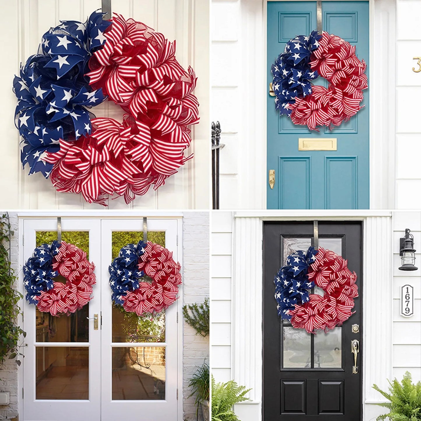 Hanging Patriotic Holiday Wreath