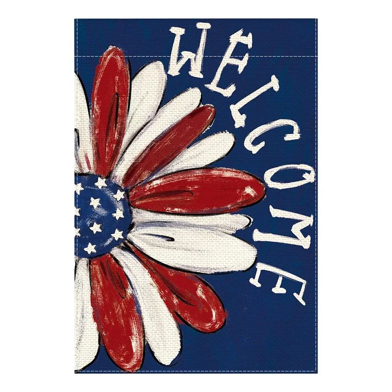 Welcome Patriotic Yard-Decorative Holiday Flag