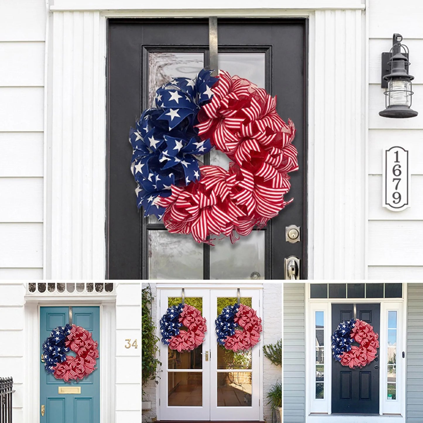 Hanging Patriotic Holiday Wreath