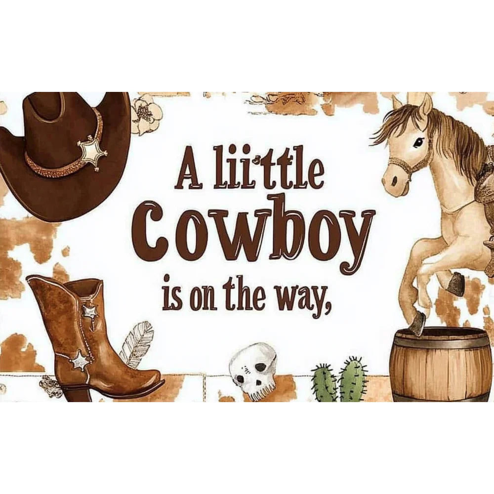 Western Cowboy Party Decor Backdrop Decoration- Photo Background