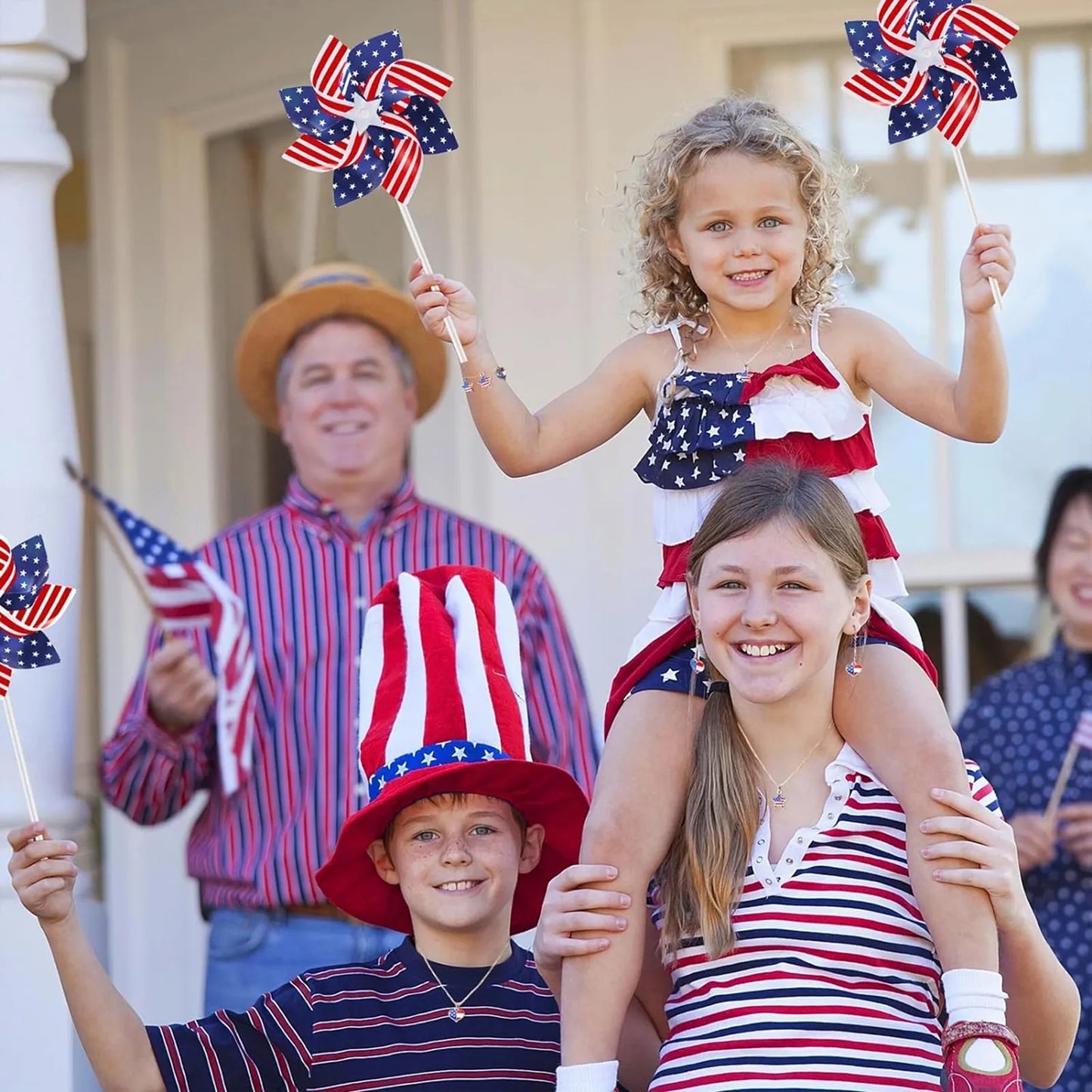 Patriotic Holiday Windmills-10 pcs
