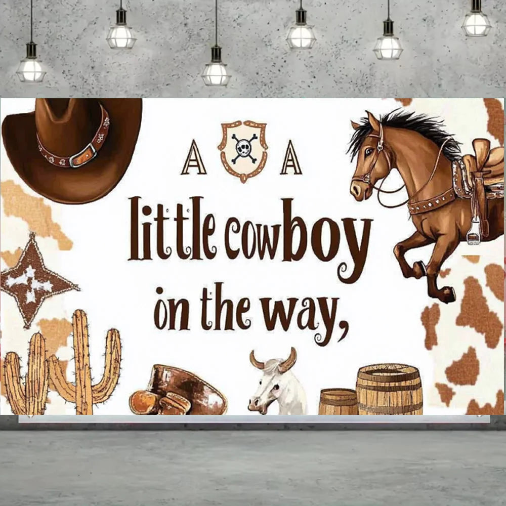 Western Cowboy Party Decor Backdrop Decoration- Photo Background