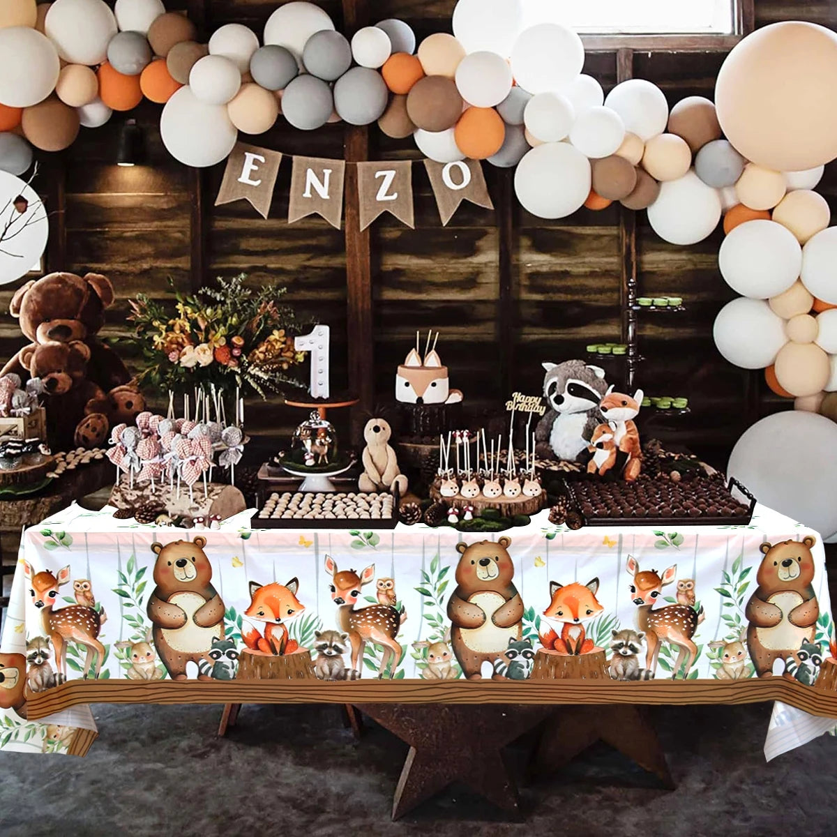 Woodland Animal Party Tablecloth