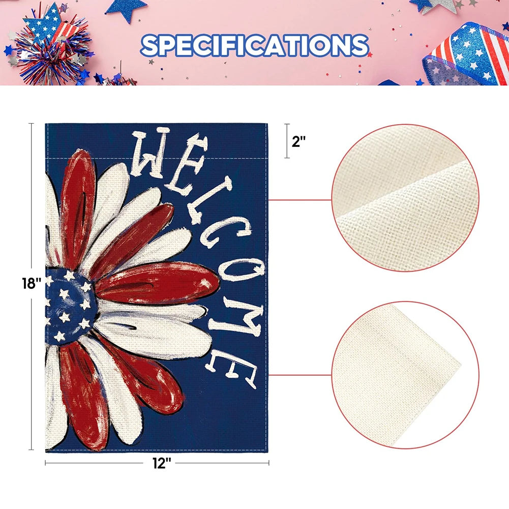Welcome Patriotic Yard-Decorative Holiday Flag