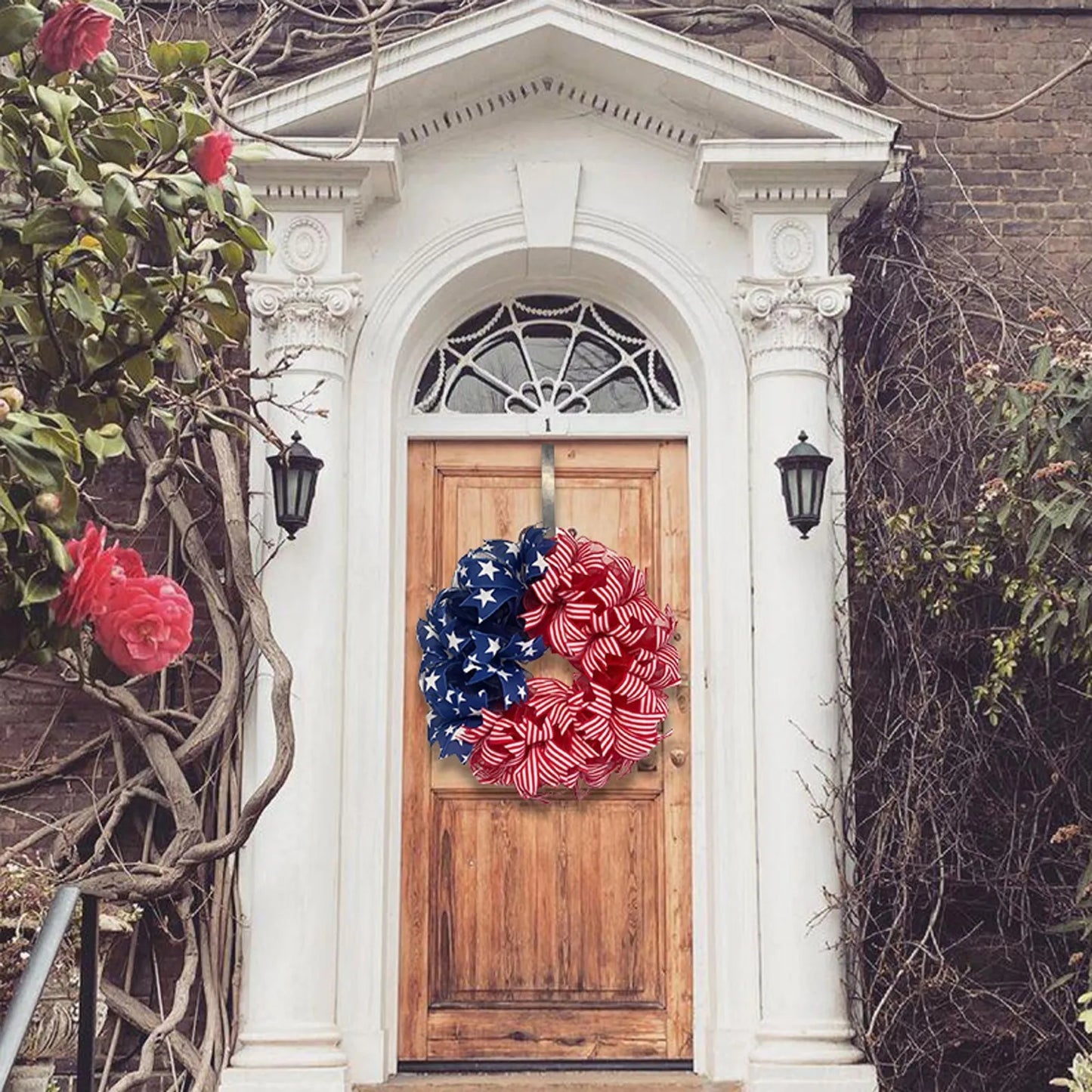 Hanging Patriotic Holiday Wreath