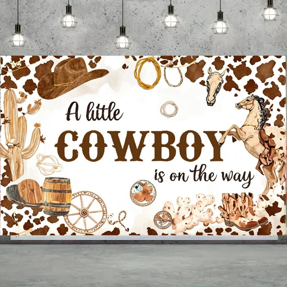 Western Cowboy Party Decor Backdrop Decoration- Photo Background