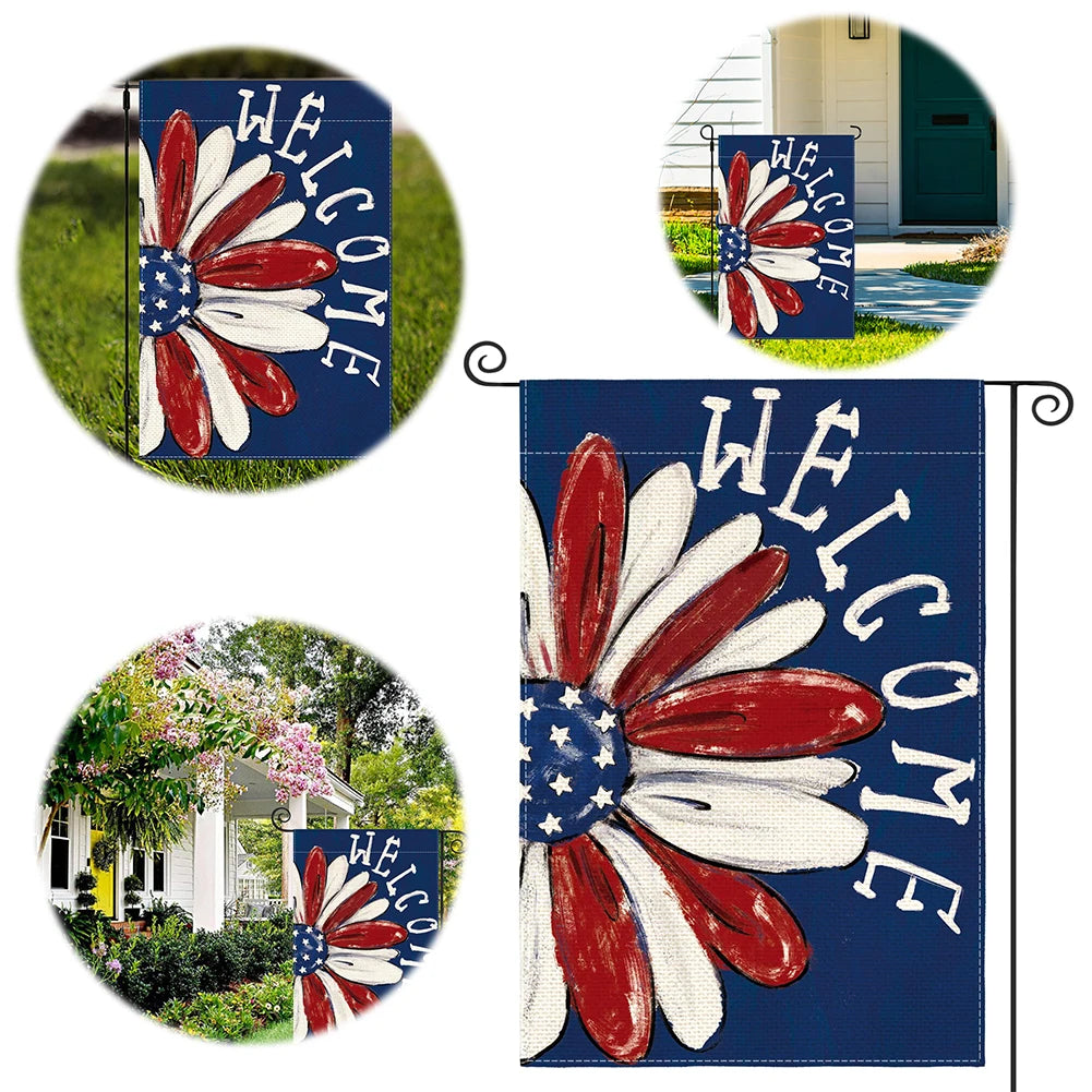 Welcome Patriotic Yard-Decorative Holiday Flag